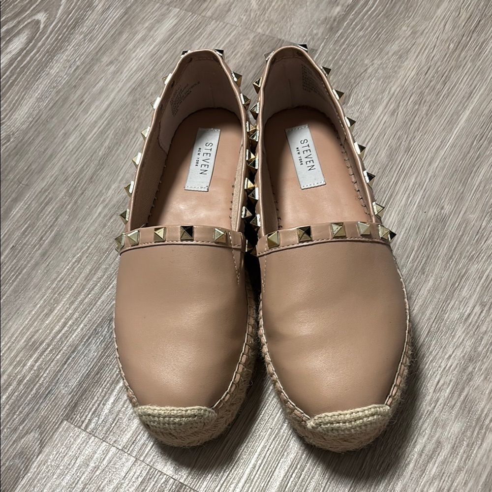 STEVEN by Steve Madden Tan Espadrille Shoes with Studded Details
